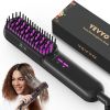 Hair Straightener Brush, Ionic Plus Steam Straightening Brush for Smooth, Anti-frizz Hair, Anti-Scald Ceramic Straightening Comb, Heated Straightener