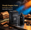 100ml Men's Woody Fougere Eau de Parfum Intense Spray, Long Lasting Bold Masculine Fragrance, Matte Black Textured Cylinder Perfume Bottle with Premi