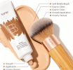 SPF30 Tinted Moisturizer BB Cream with Free Makeup Brush, Light Blurring Coverage Hydrating Daily Face Base, Multi-Use All-in-One Facial Makeup & Sun