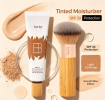 SPF30 Tinted Moisturizer BB Cream with Free Makeup Brush, Light Blurring Coverage Hydrating Daily Face Base, Multi-Use All-in-One Facial Makeup & Sun