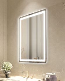 LED Bathroom Mirror, 24" x 32" LED Bathroom Vanity Mirror with Frontlit and Backlit, Anti-Fog Memory Mirror with Lights, Stepless 3 Colors Temperatur