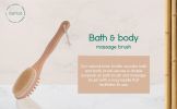 Natural Boar Bristle Wooden Bath and Body Massage Brush with Long Handle - Eco-Friendly Exfoliating Back Scrubber for Shower, Wet or Dry Brushing Wel