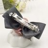 Artificial Rose Flower Cloth Hair Pin Handmade Bowknot Hair Barrettes; Blue