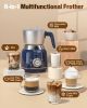 6-in-1 Electric Milk Frother and Steamer, 16.9 oz. Milk Warmer for Coffee, Blue (FBA warehouse)