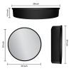 30 in Round Framed Mirror Medicine Cabinet, Black Iron & Aluminum Surface Mount Bathroom Storage Cabinet
