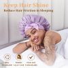 Silk Bonnet for Sleeping Women, Satin Hair Bonnet for Sleeping for Wavy Curly Natural Hair Women Men - Rose Red