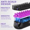 Hair Straightener Brush, Ionic Plus Steam Straightening Brush for Smooth, Anti-frizz Hair, Anti-Scald Ceramic Straightening Comb, Heated Straightener
