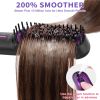 Hair Straightener Brush, Ionic Plus Steam Straightening Brush for Smooth, Anti-frizz Hair, Anti-Scald Ceramic Straightening Comb, Heated Straightener
