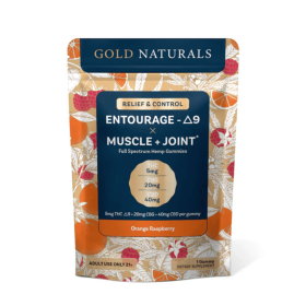 5 mg Entourage Δ9 Muscle + Joint Hemp Gummies – Utah Compliant, Full-Spectrum Relief & Recovery (Flavor: Orange Raspberry, size: 1 PACK)