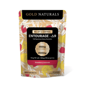 10mg Entourage Δ9 THC Gummies – Full-Spectrum Hemp Extract for Stress Relief, Relaxation & Sleep (Flavor: Strawberry Lemonade, size: 25 PACK)